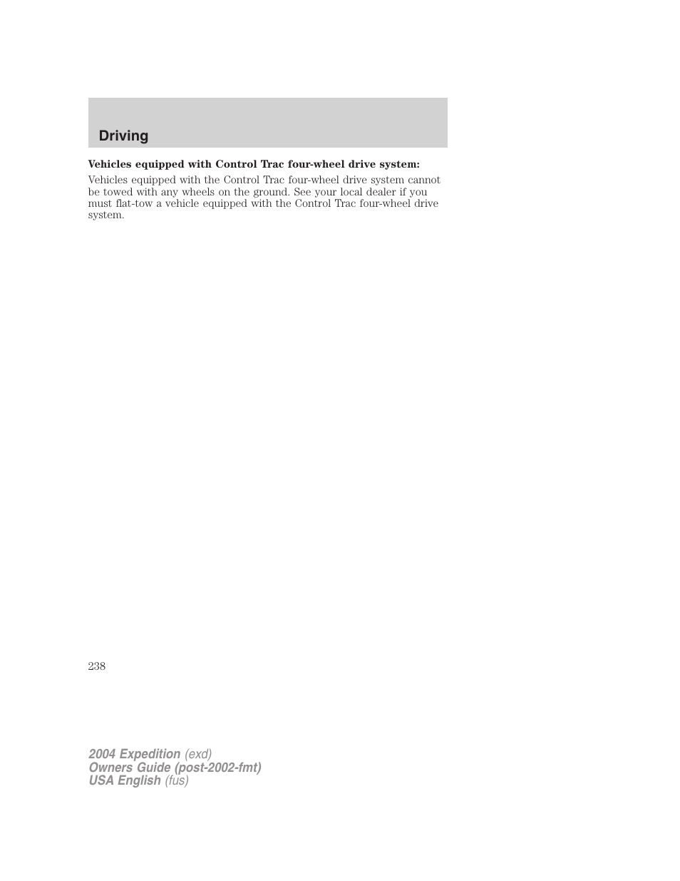 FORD 2004 Expedition v.1 User Manual | Page 238 / 344