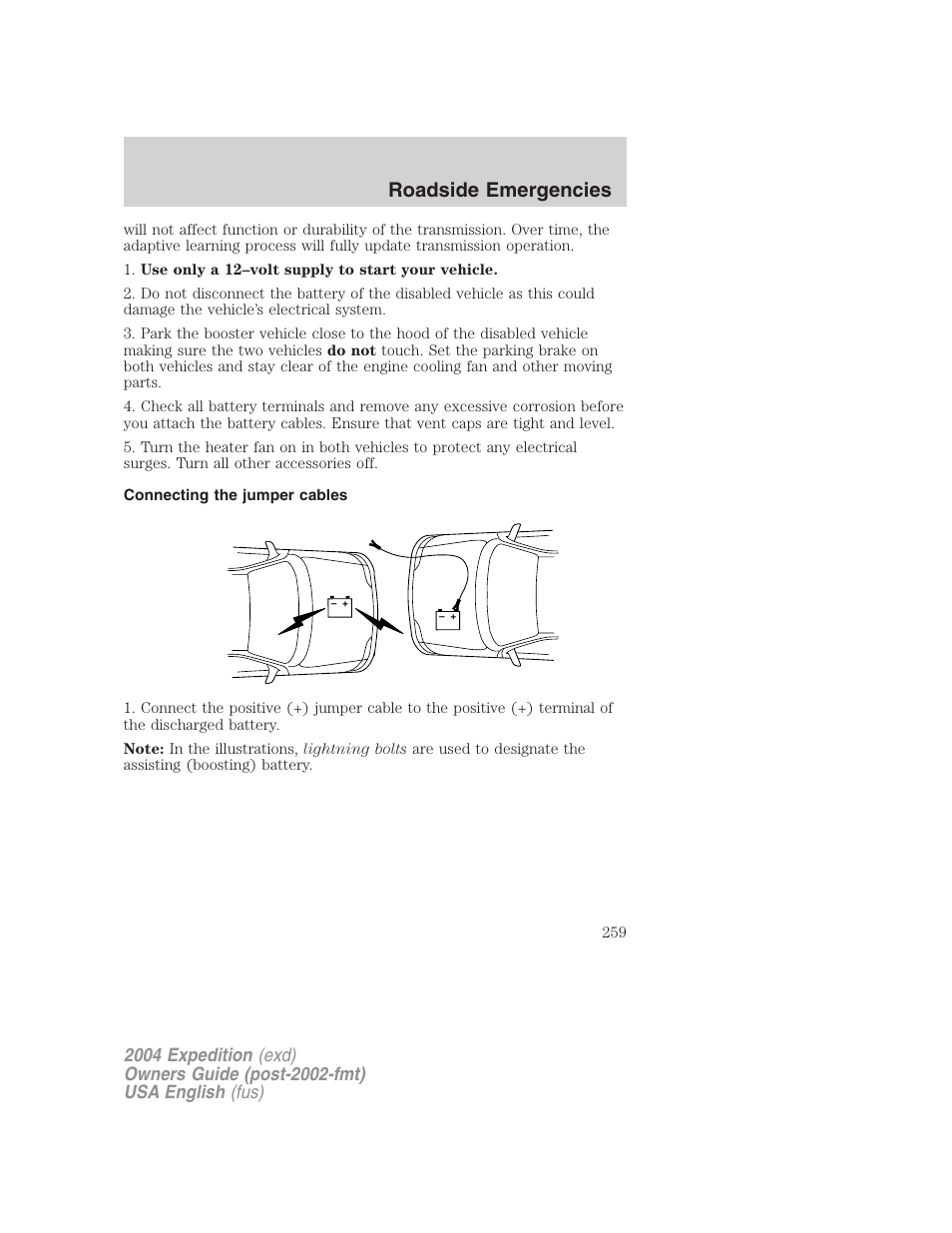 Roadside emergencies | FORD 2004 Expedition v.1 User Manual | Page 259 / 344