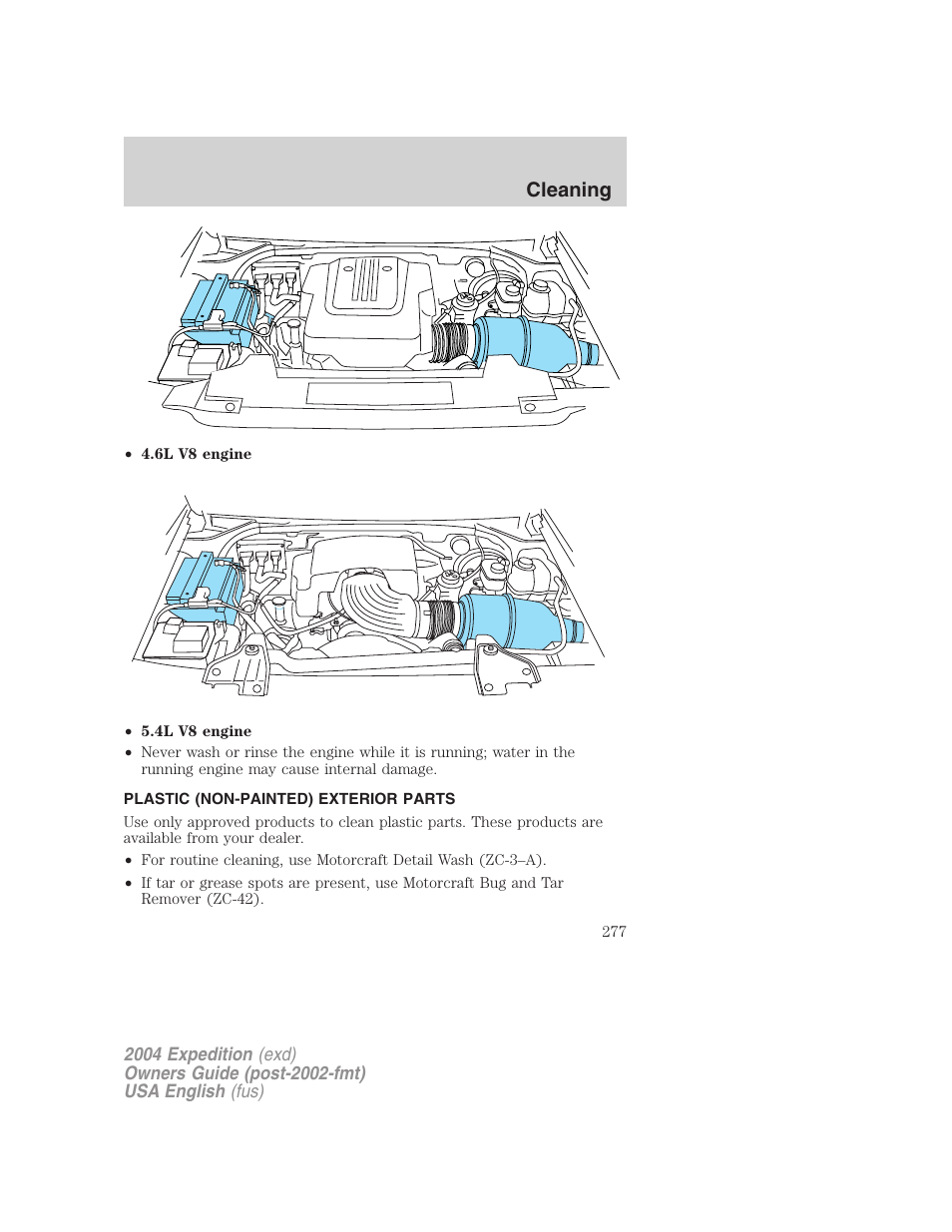 Cleaning | FORD 2004 Expedition v.1 User Manual | Page 277 / 344