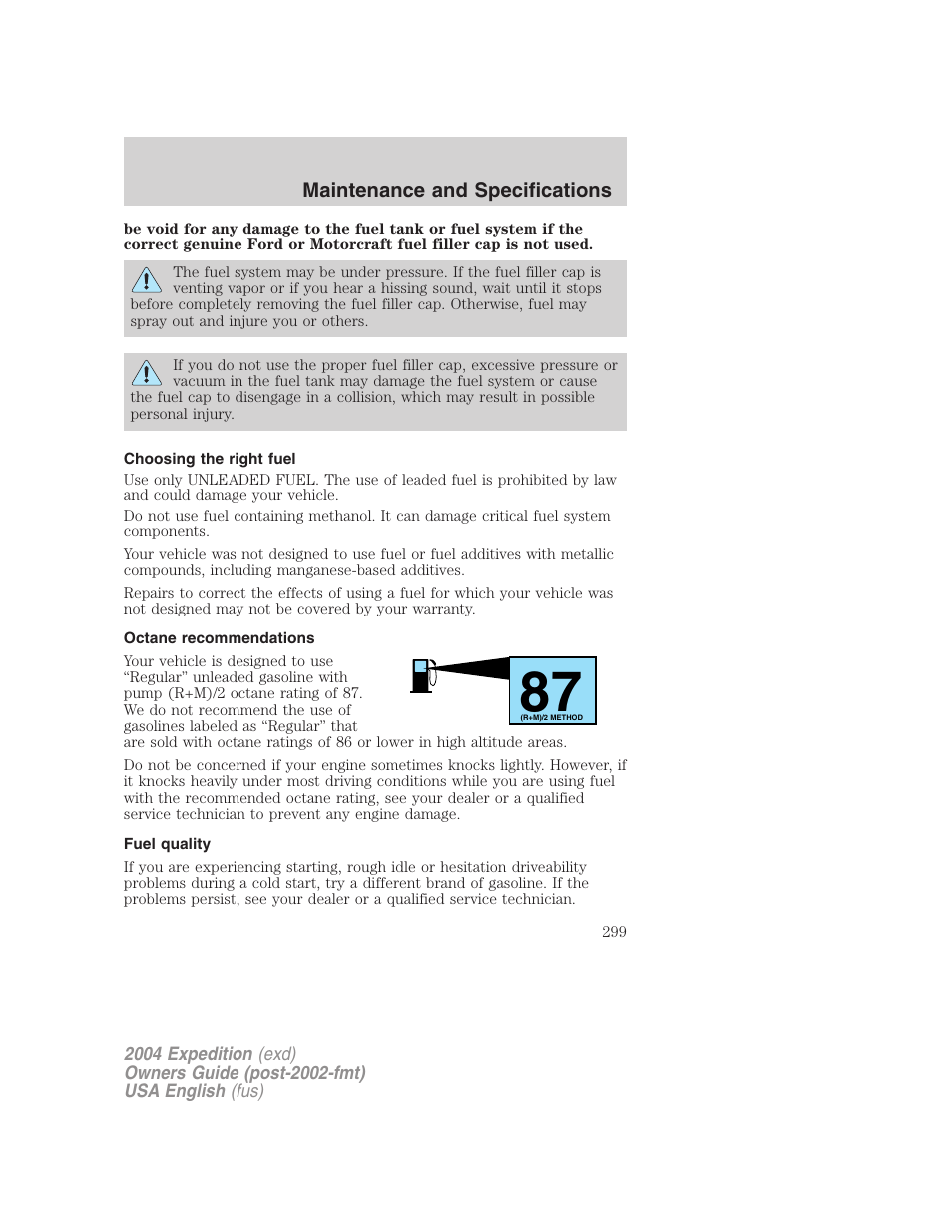 FORD 2004 Expedition v.1 User Manual | Page 299 / 344