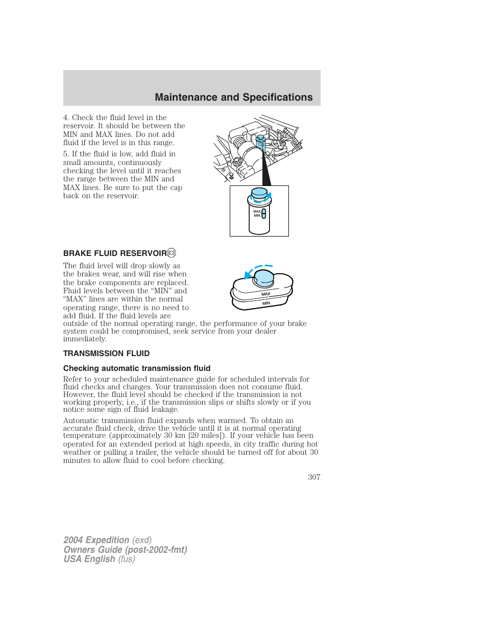 Maintenance and specifications | FORD 2004 Expedition v.1 User Manual | Page 307 / 344