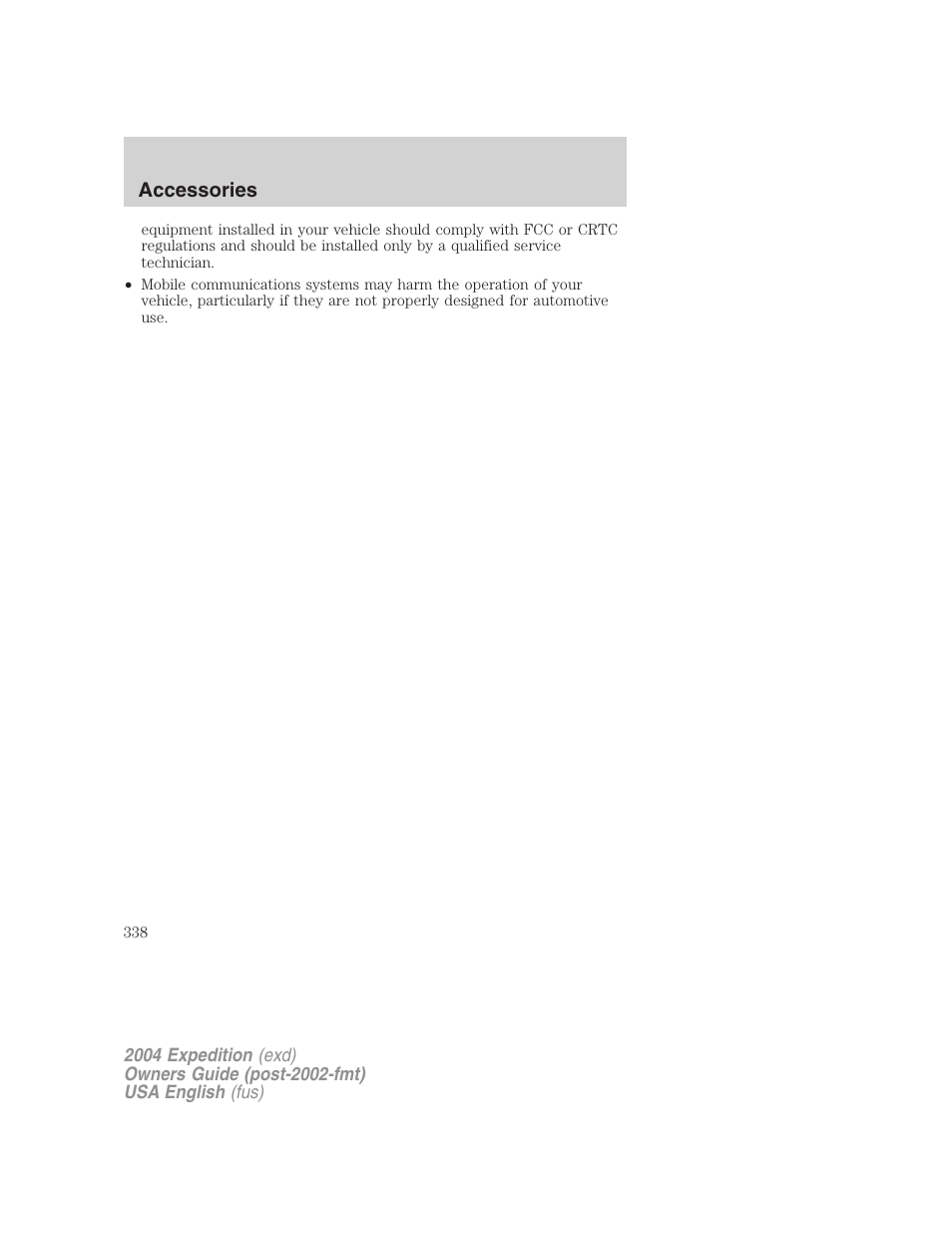 Accessories | FORD 2004 Expedition v.1 User Manual | Page 338 / 344