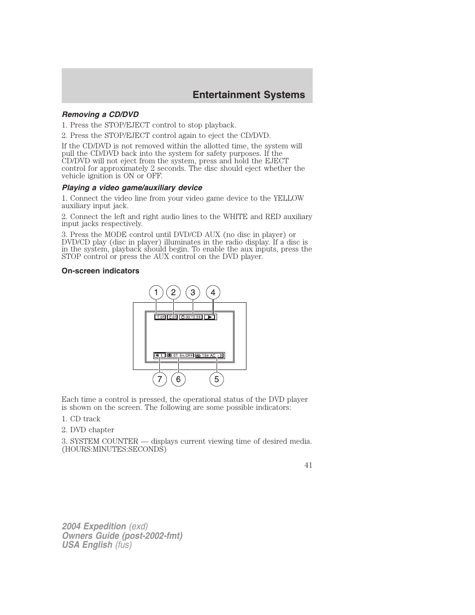 Entertainment systems | FORD 2004 Expedition v.1 User Manual | Page 41 / 344