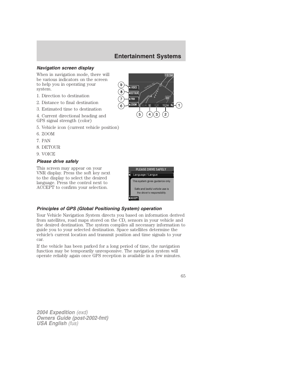 Entertainment systems | FORD 2004 Expedition v.1 User Manual | Page 65 / 344