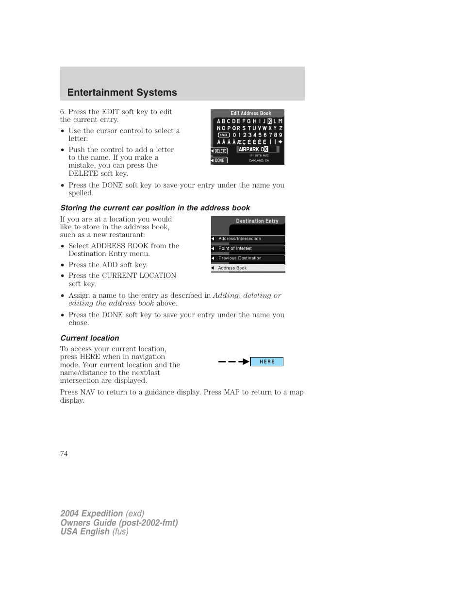 Entertainment systems | FORD 2004 Expedition v.1 User Manual | Page 74 / 344