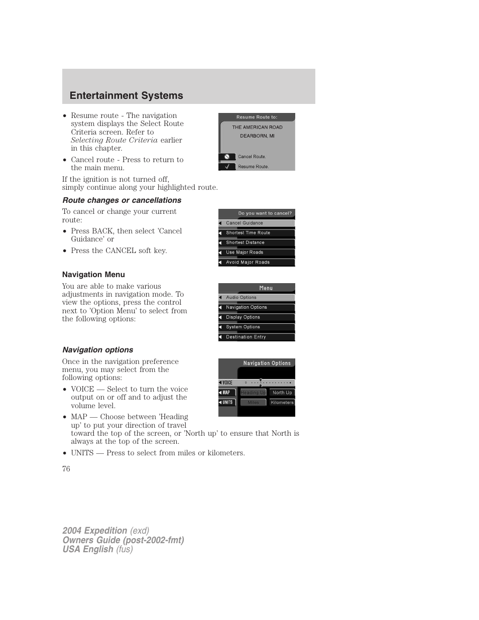 Entertainment systems | FORD 2004 Expedition v.1 User Manual | Page 76 / 344