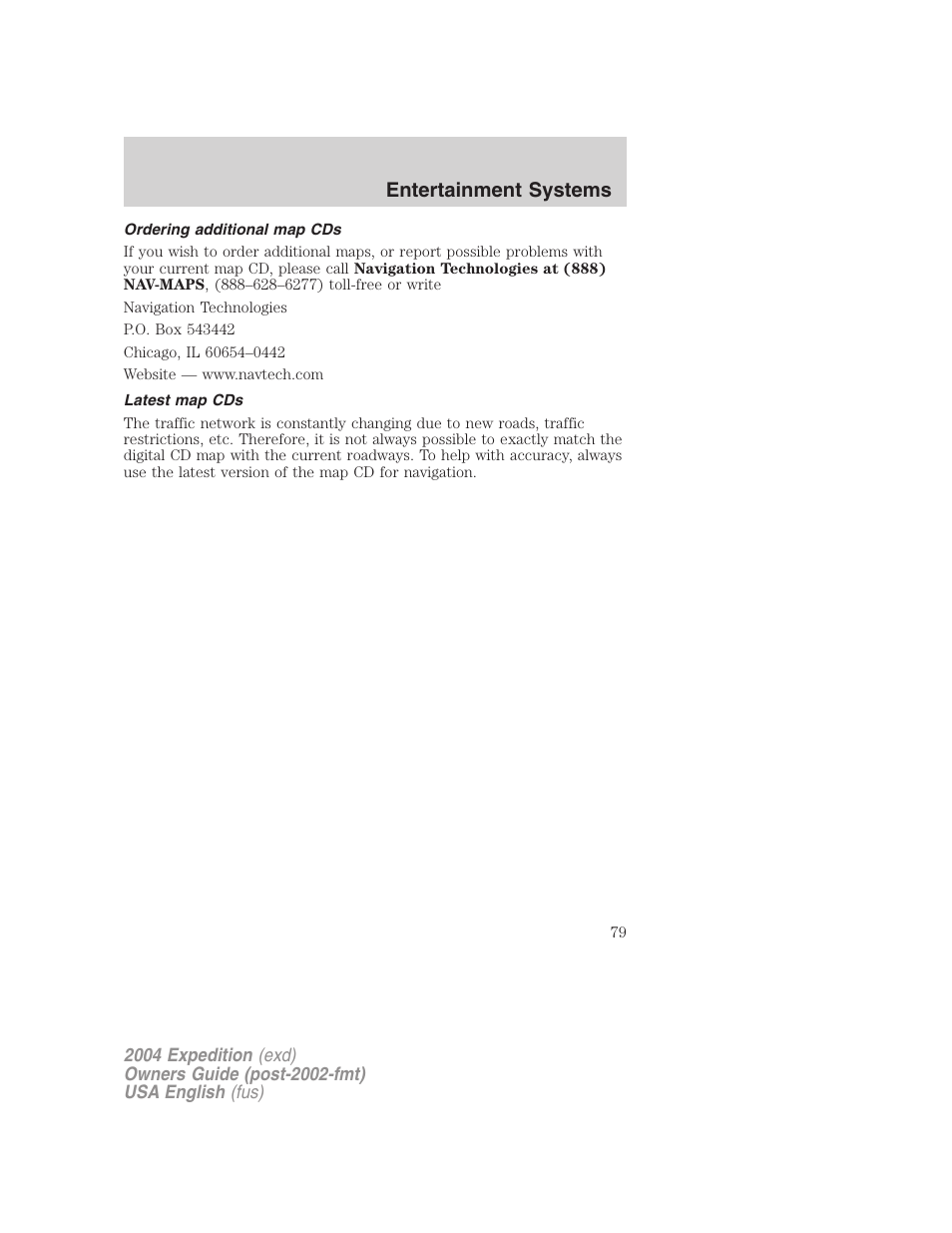 Entertainment systems | FORD 2004 Expedition v.1 User Manual | Page 79 / 344