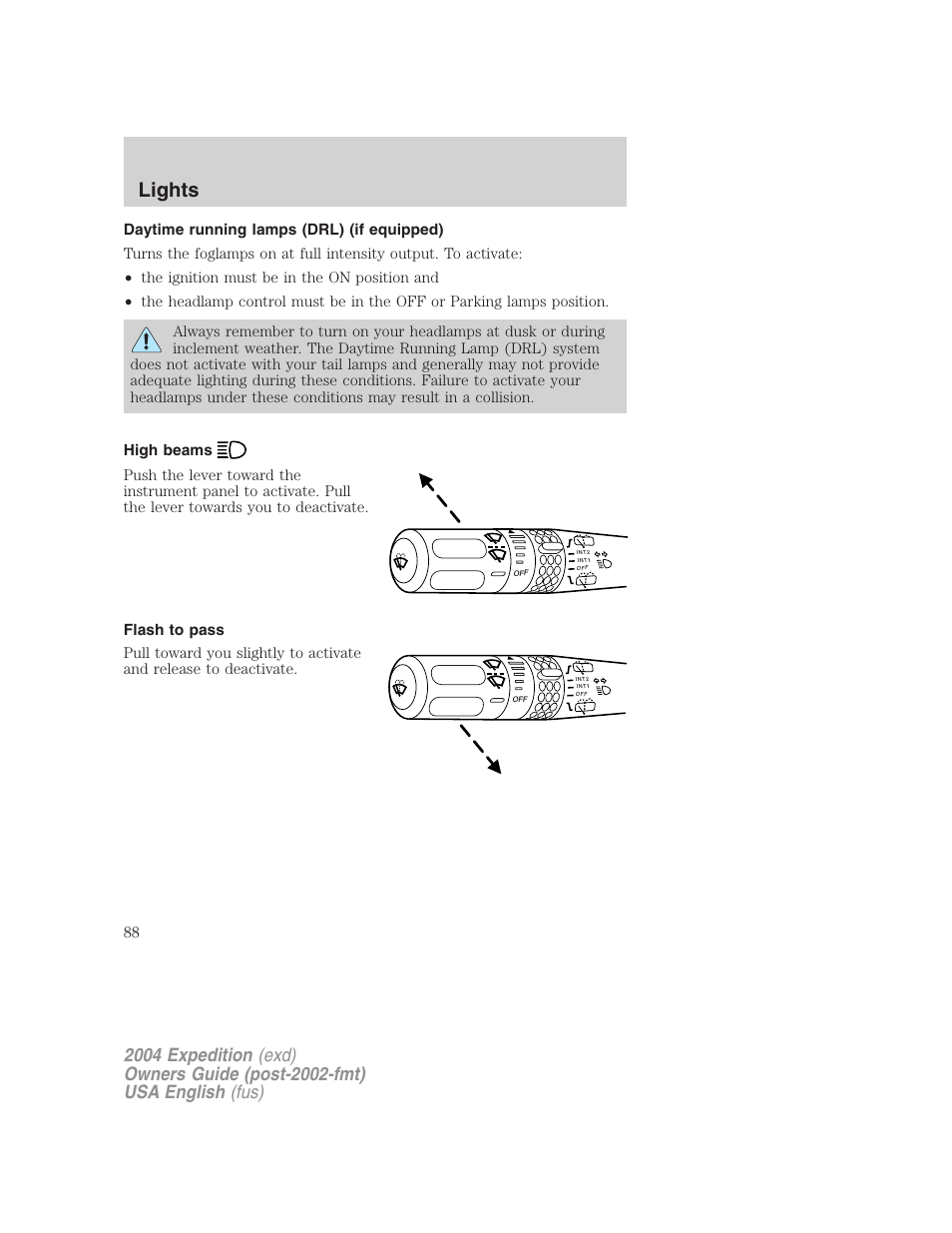 Lights | FORD 2004 Expedition v.1 User Manual | Page 88 / 344