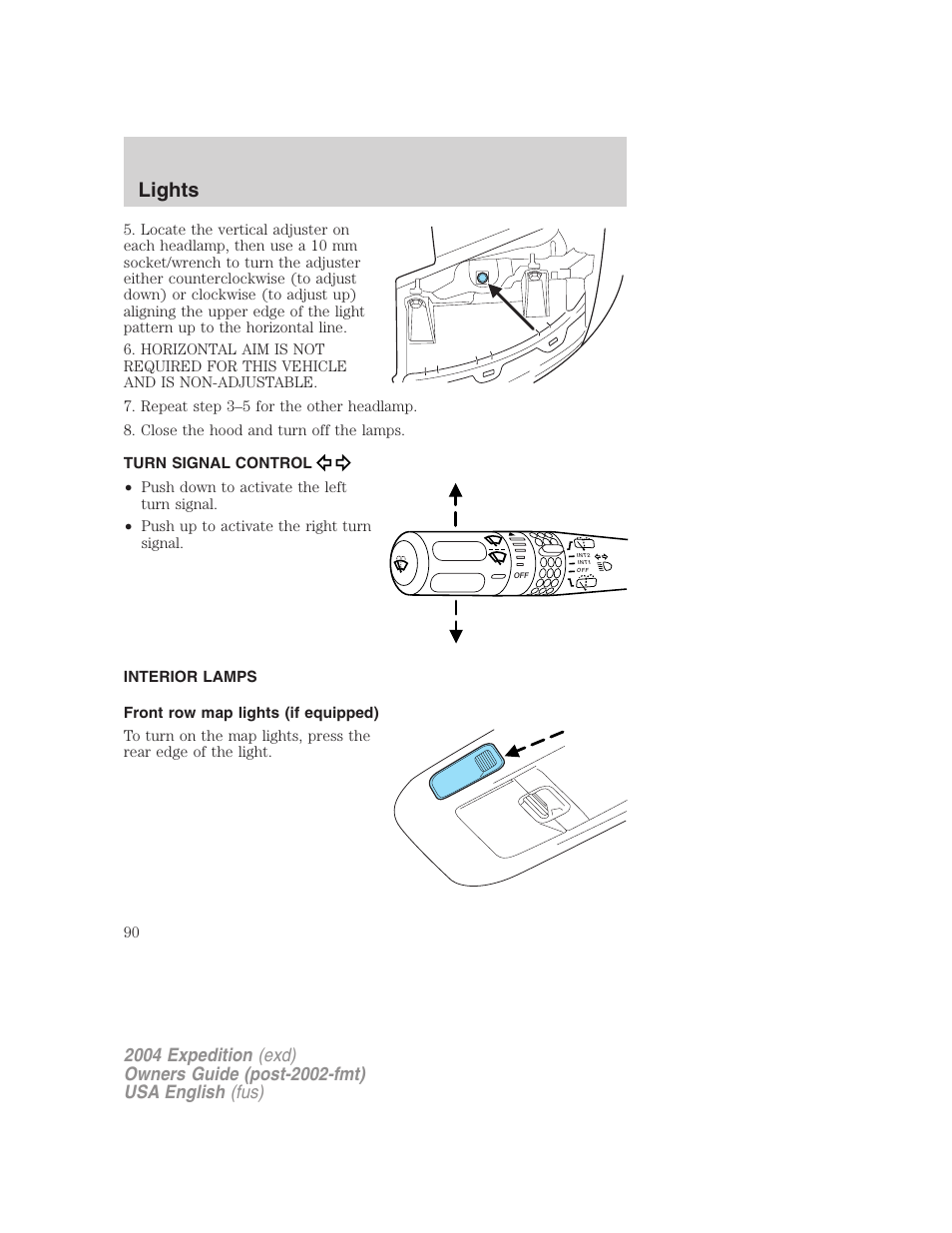 Lights | FORD 2004 Expedition v.1 User Manual | Page 90 / 344