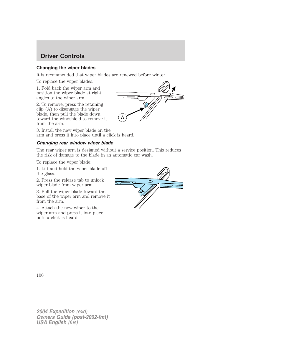 Driver controls | FORD 2004 Expedition v.2 User Manual | Page 100 / 352