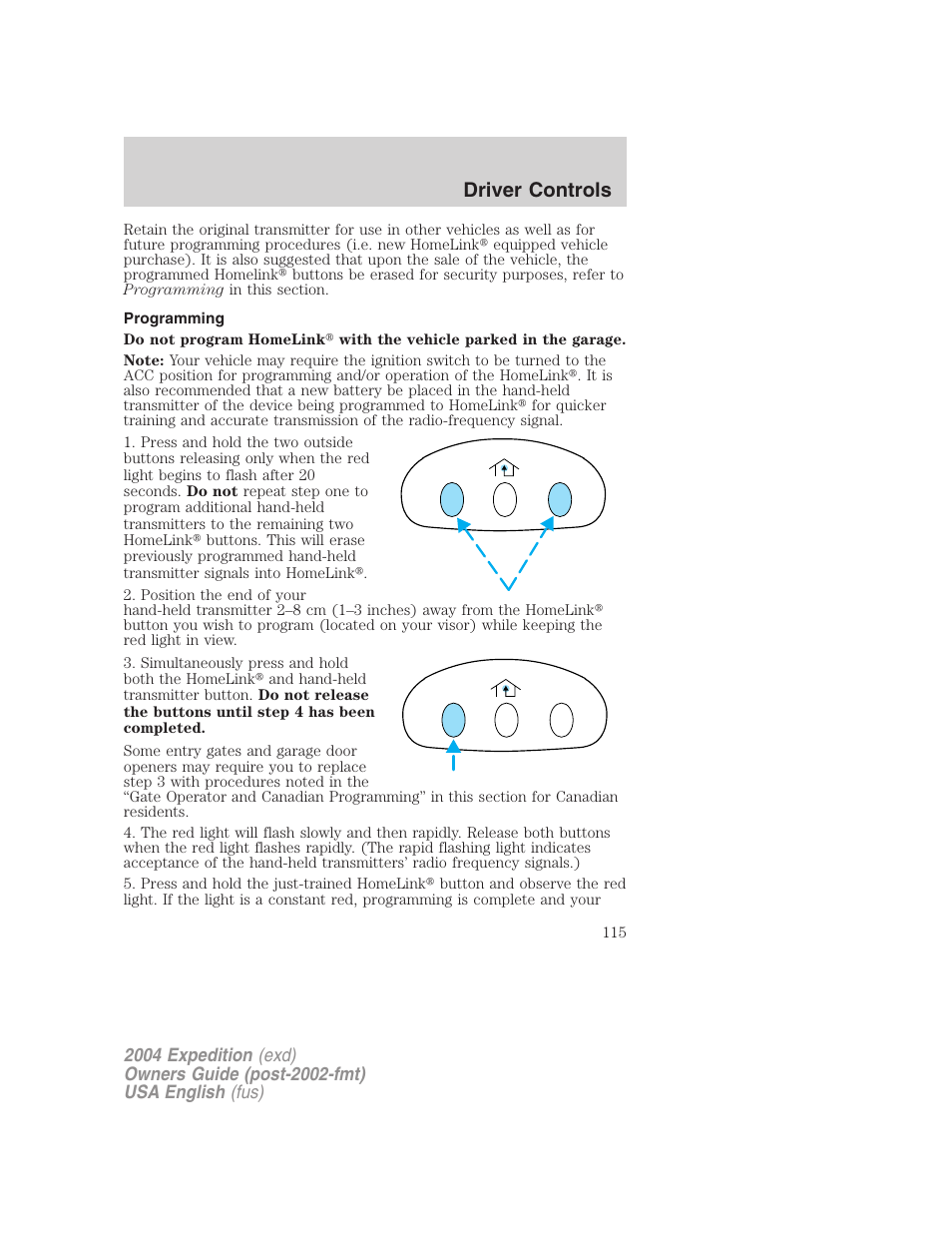 Driver controls | FORD 2004 Expedition v.2 User Manual | Page 115 / 352