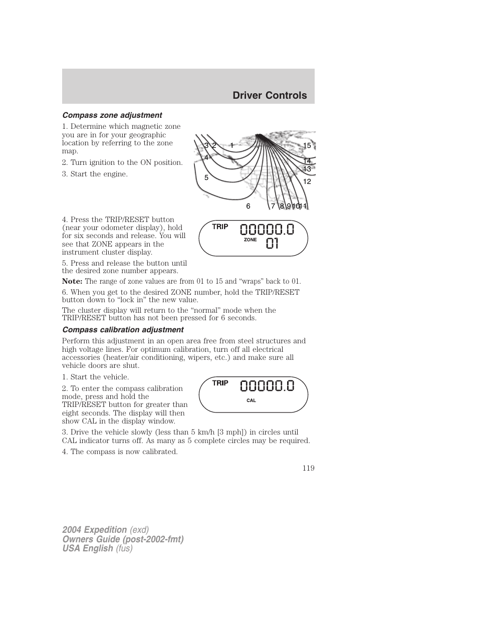 Driver controls | FORD 2004 Expedition v.2 User Manual | Page 119 / 352