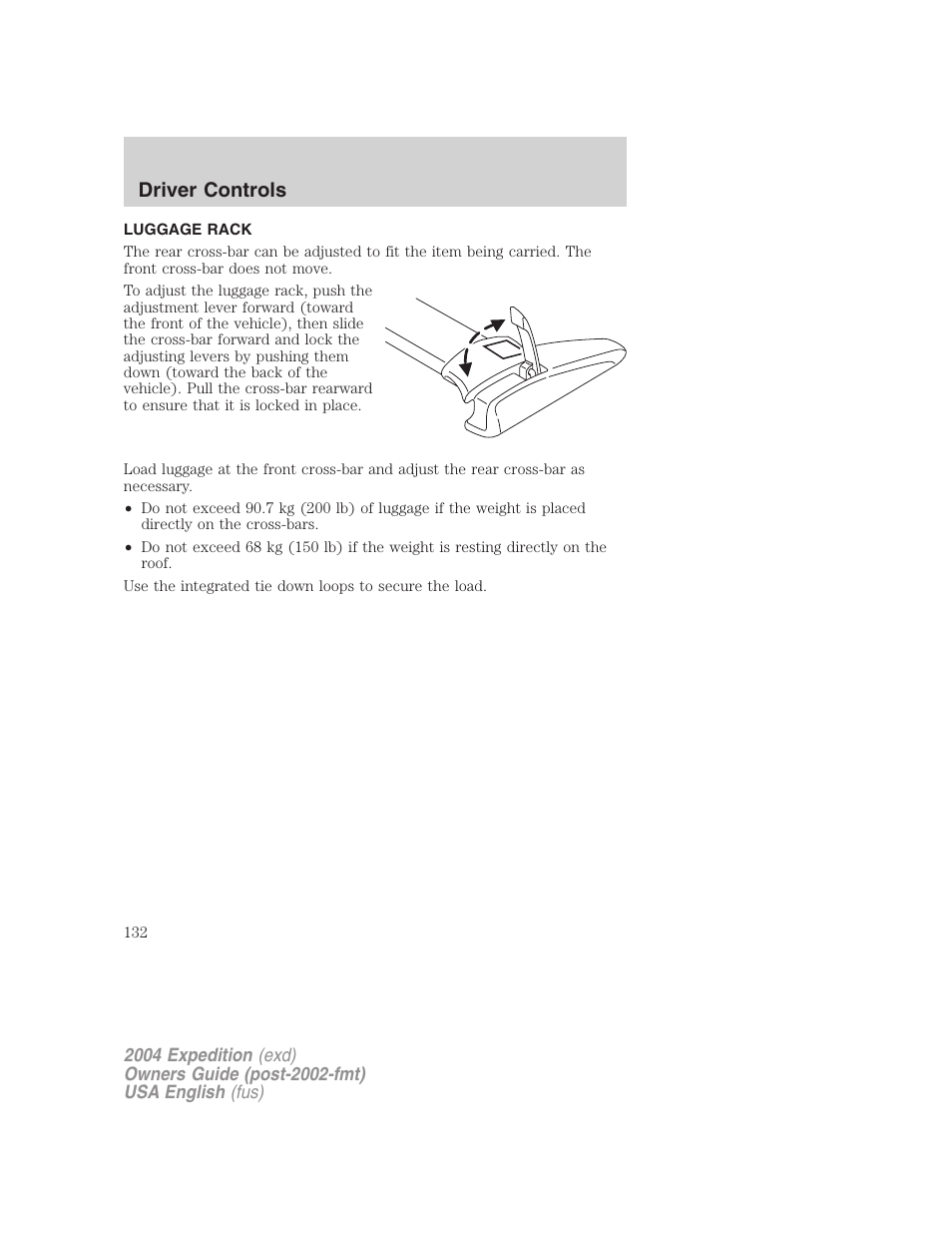 Driver controls | FORD 2004 Expedition v.2 User Manual | Page 132 / 352