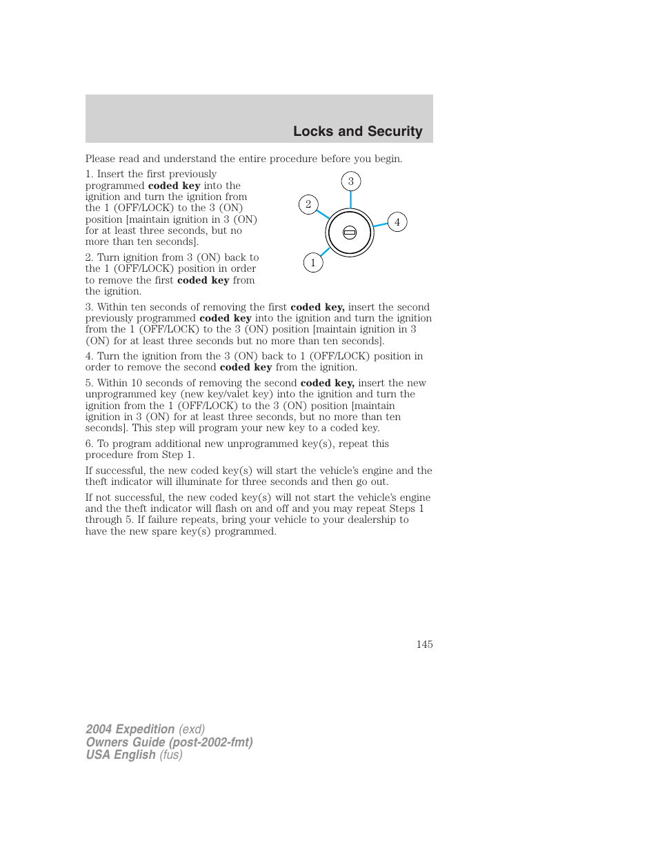 Locks and security | FORD 2004 Expedition v.2 User Manual | Page 145 / 352