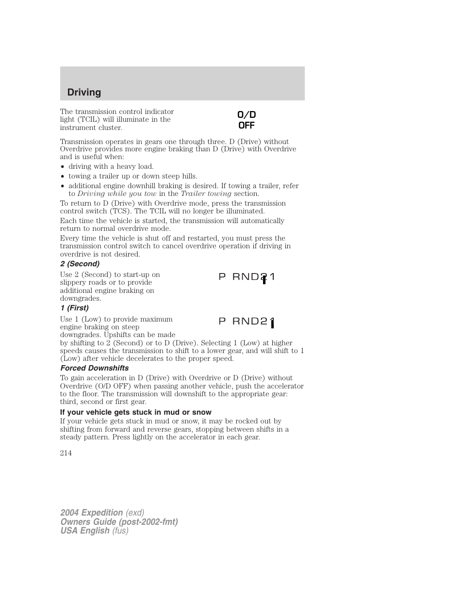 Driving | FORD 2004 Expedition v.2 User Manual | Page 214 / 352