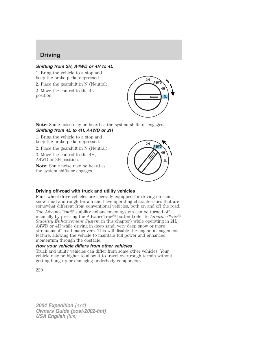 Driving | FORD 2004 Expedition v.2 User Manual | Page 220 / 352