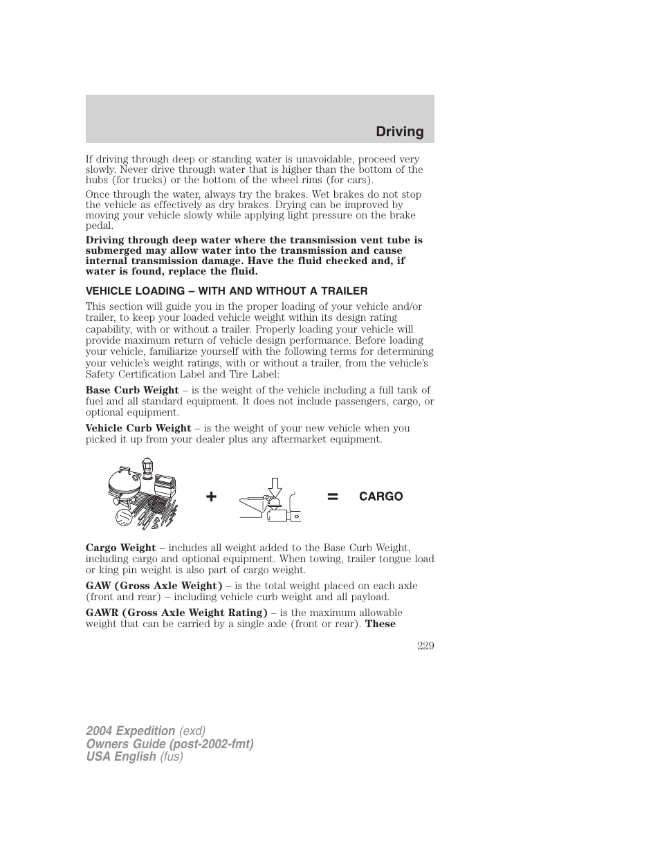 Driving | FORD 2004 Expedition v.2 User Manual | Page 229 / 352