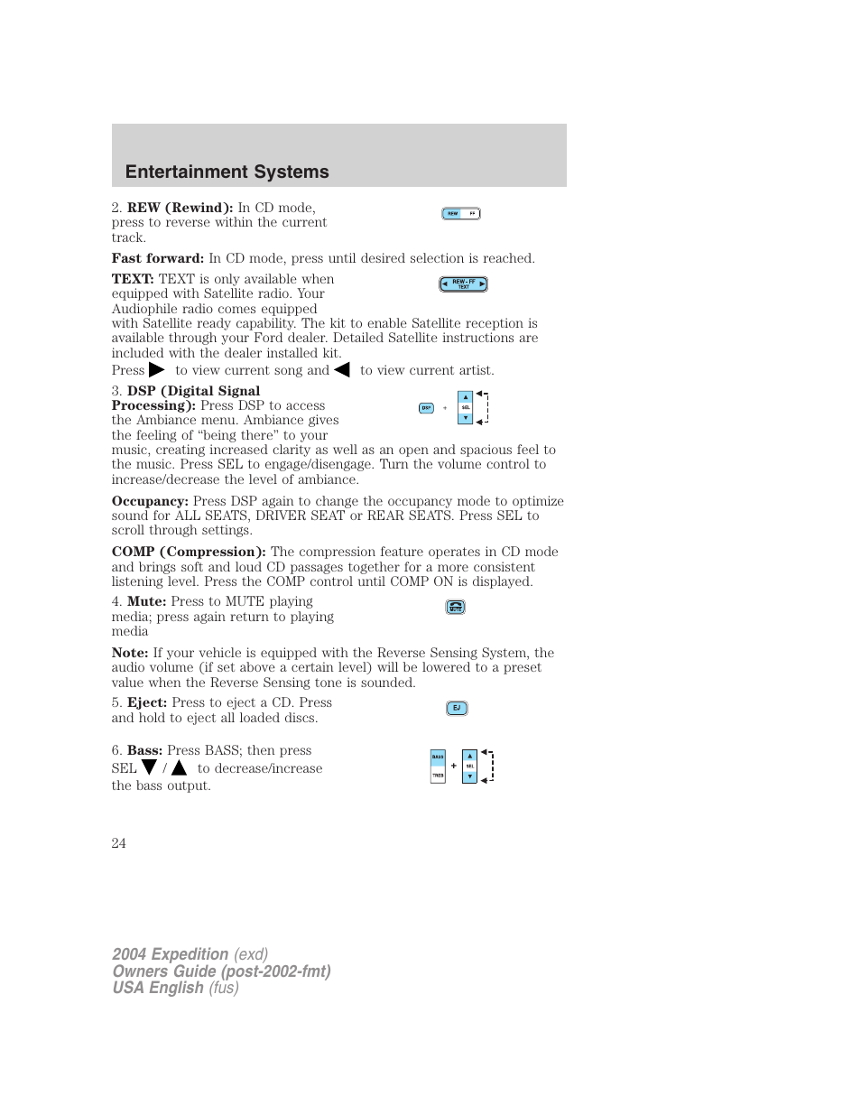 Entertainment systems | FORD 2004 Expedition v.2 User Manual | Page 24 / 352
