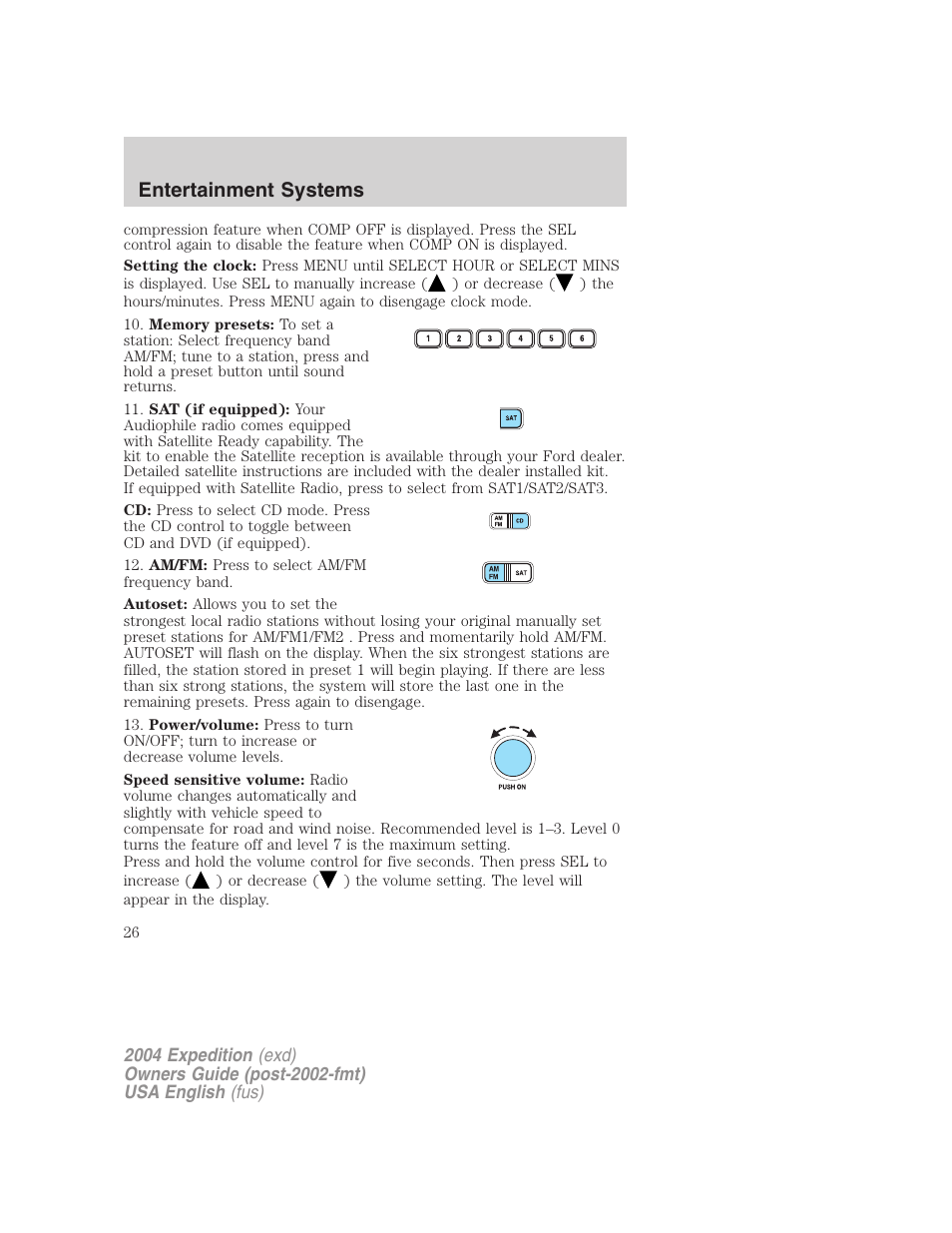 Entertainment systems | FORD 2004 Expedition v.2 User Manual | Page 26 / 352