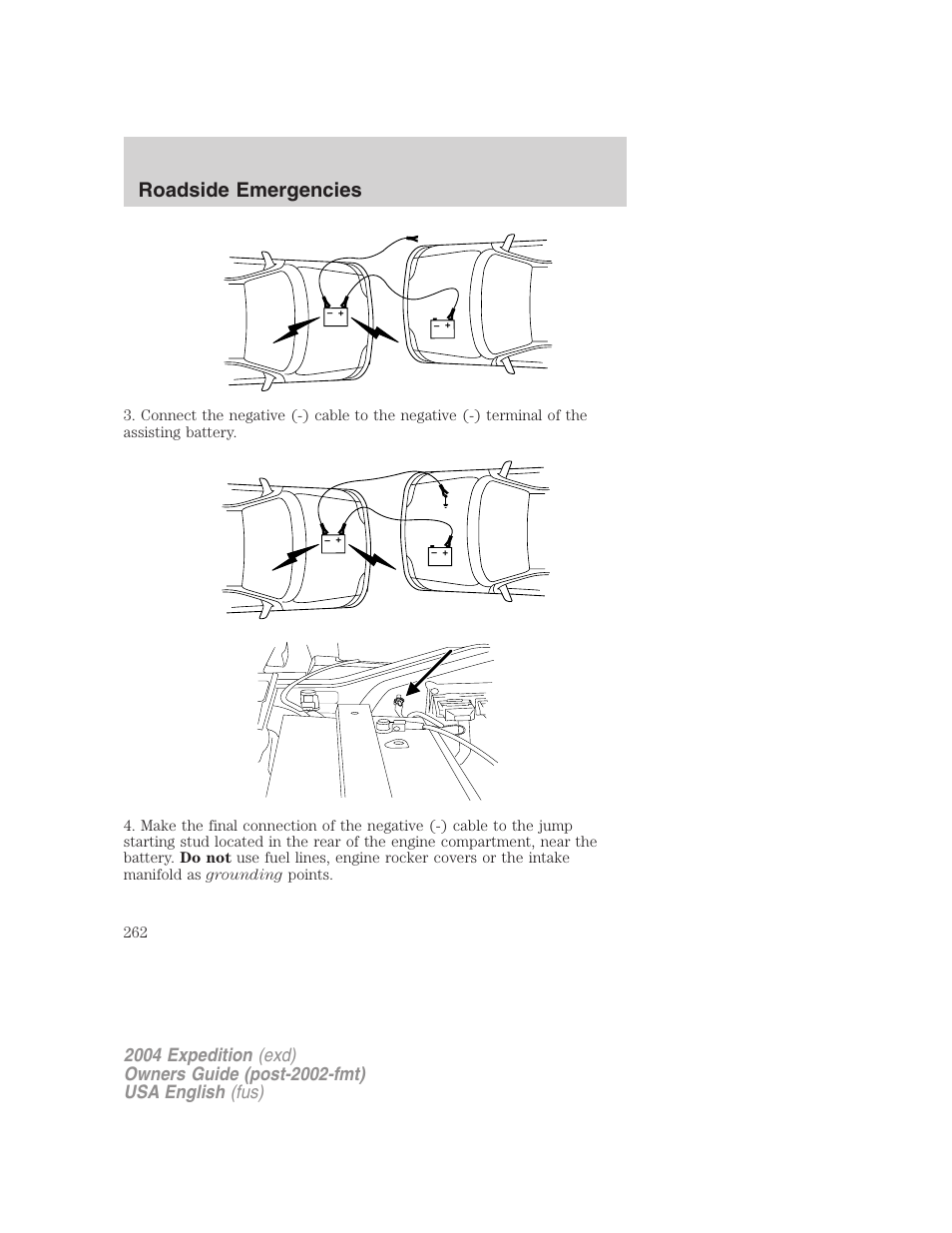 Roadside emergencies | FORD 2004 Expedition v.2 User Manual | Page 262 / 352