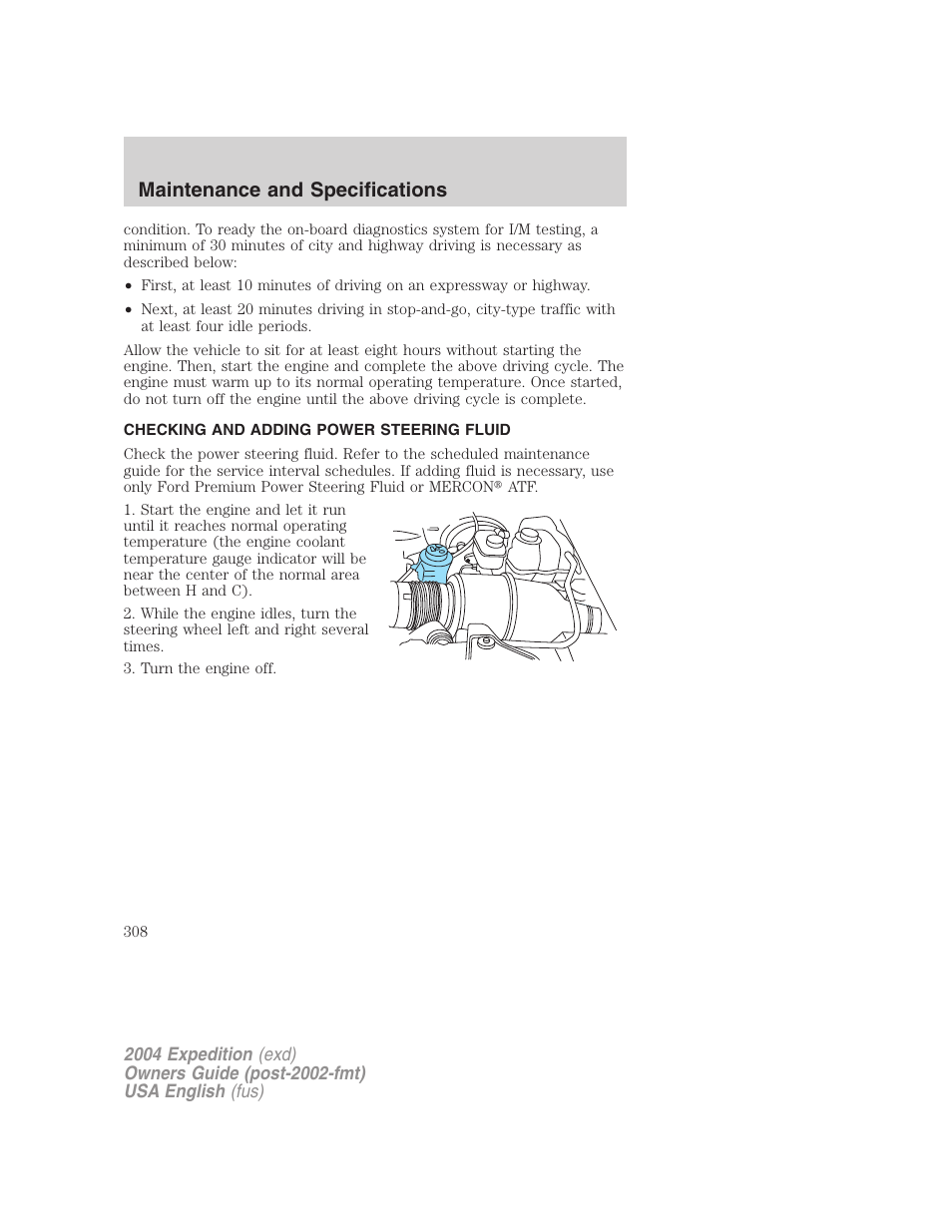 Maintenance and specifications | FORD 2004 Expedition v.2 User Manual | Page 308 / 352