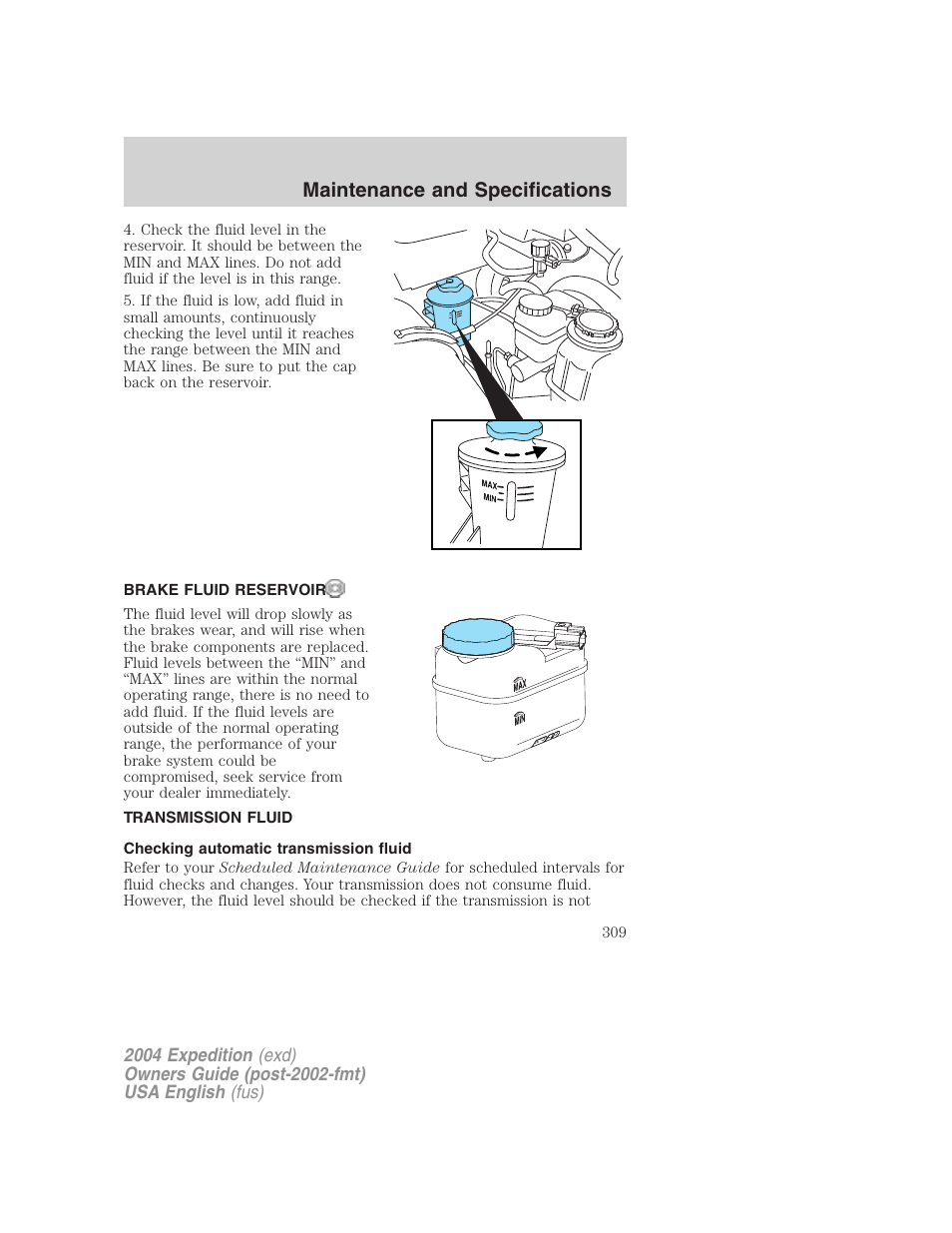 Maintenance and specifications | FORD 2004 Expedition v.2 User Manual | Page 309 / 352