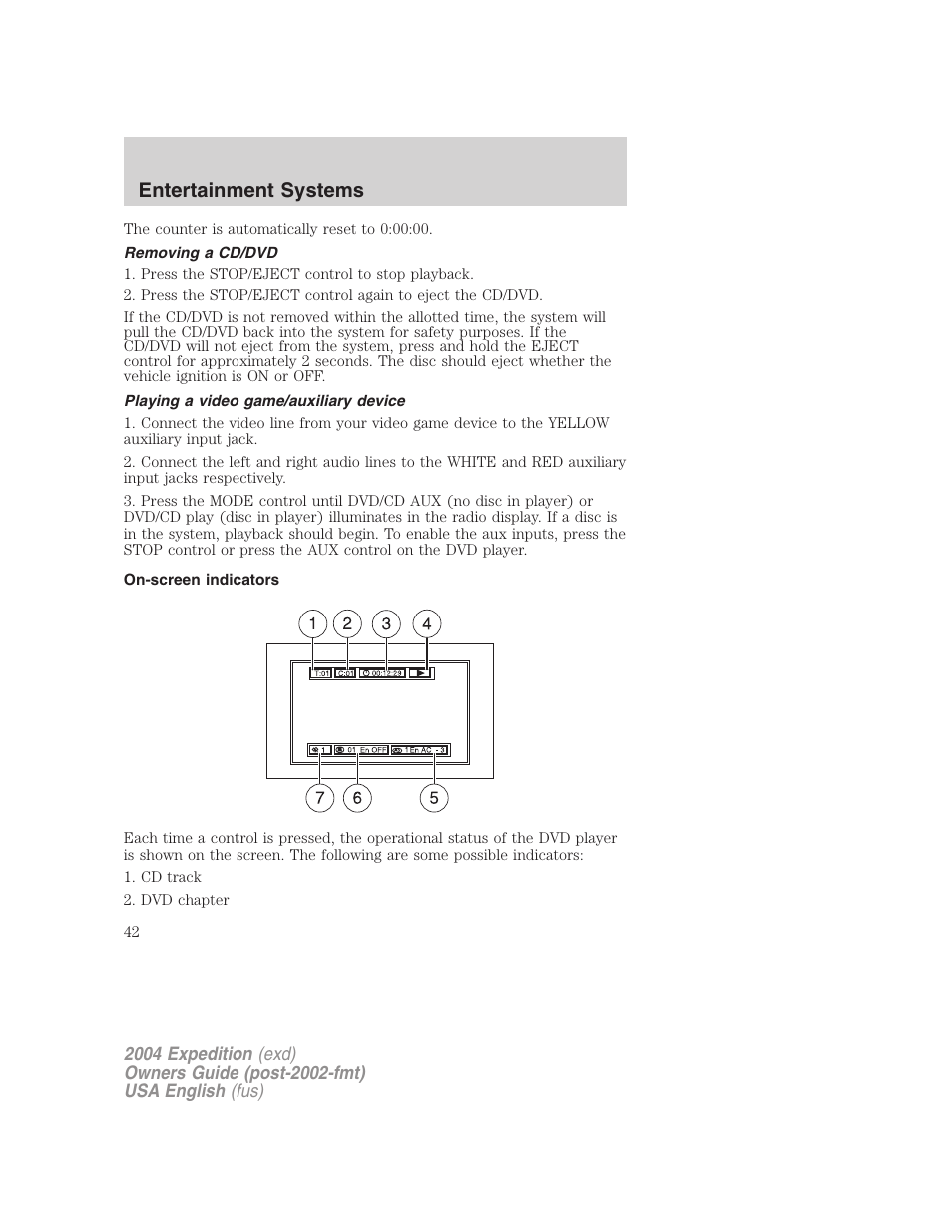 Entertainment systems | FORD 2004 Expedition v.2 User Manual | Page 42 / 352