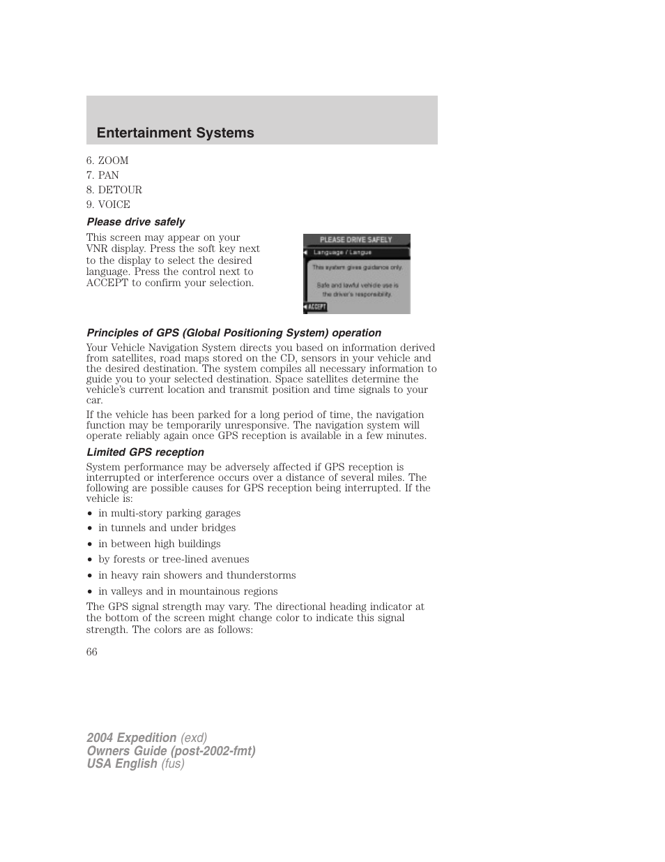 Entertainment systems | FORD 2004 Expedition v.2 User Manual | Page 66 / 352