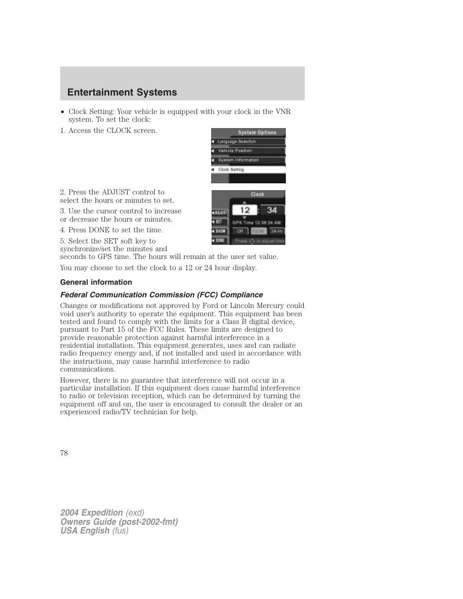 Entertainment systems | FORD 2004 Expedition v.2 User Manual | Page 78 / 352