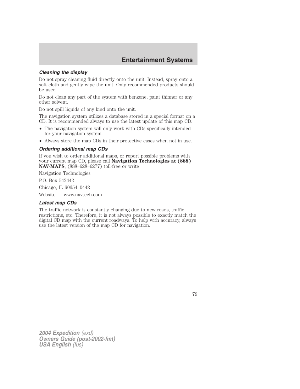 Entertainment systems | FORD 2004 Expedition v.2 User Manual | Page 79 / 352