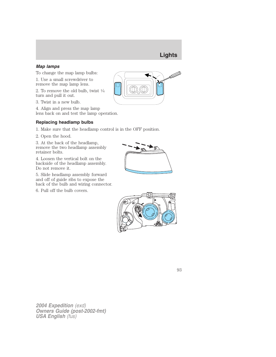 Lights | FORD 2004 Expedition v.2 User Manual | Page 93 / 352