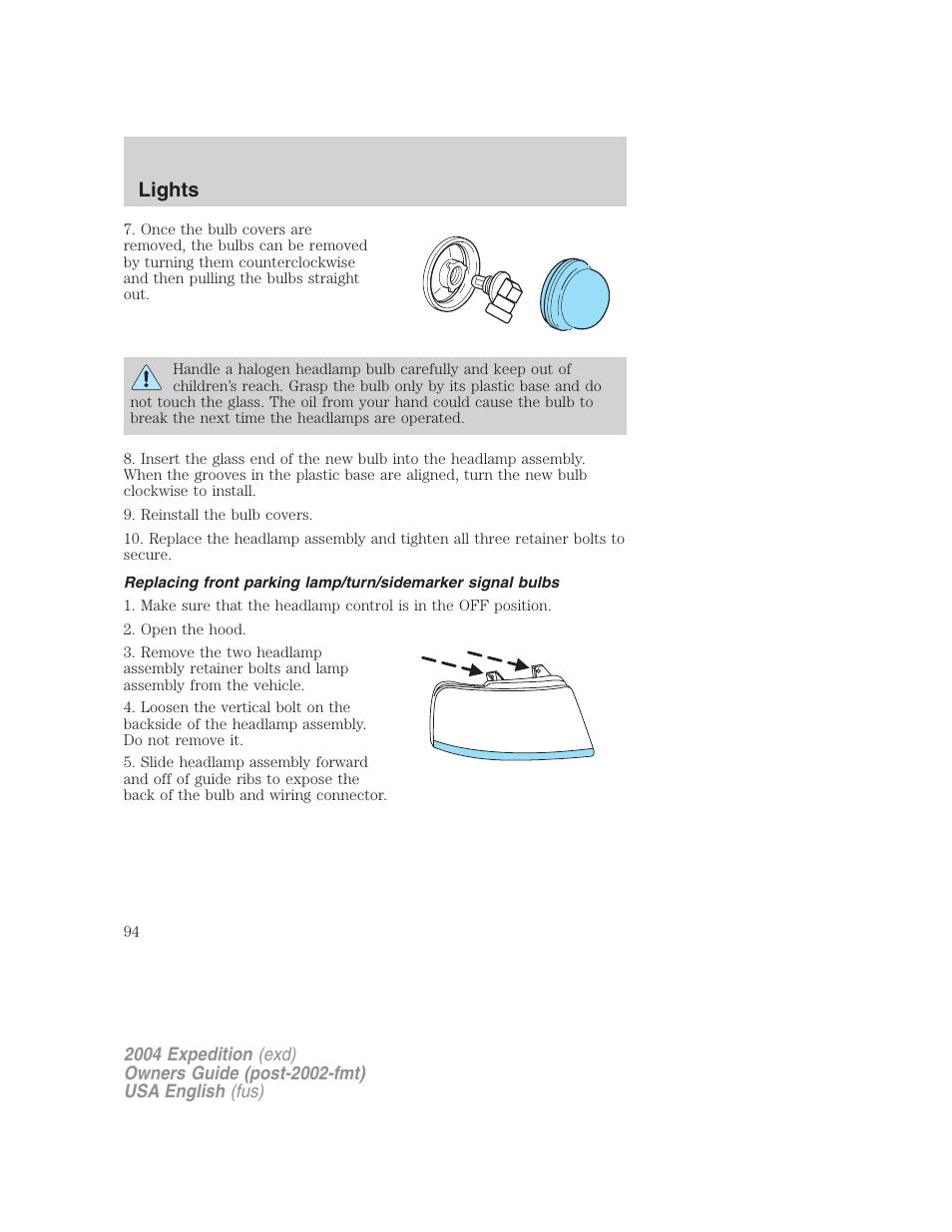 Lights | FORD 2004 Expedition v.2 User Manual | Page 94 / 352