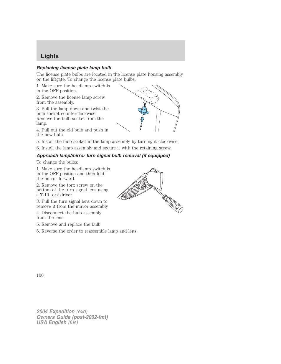 Lights | FORD 2004 Expedition v.3 User Manual | Page 100 / 360