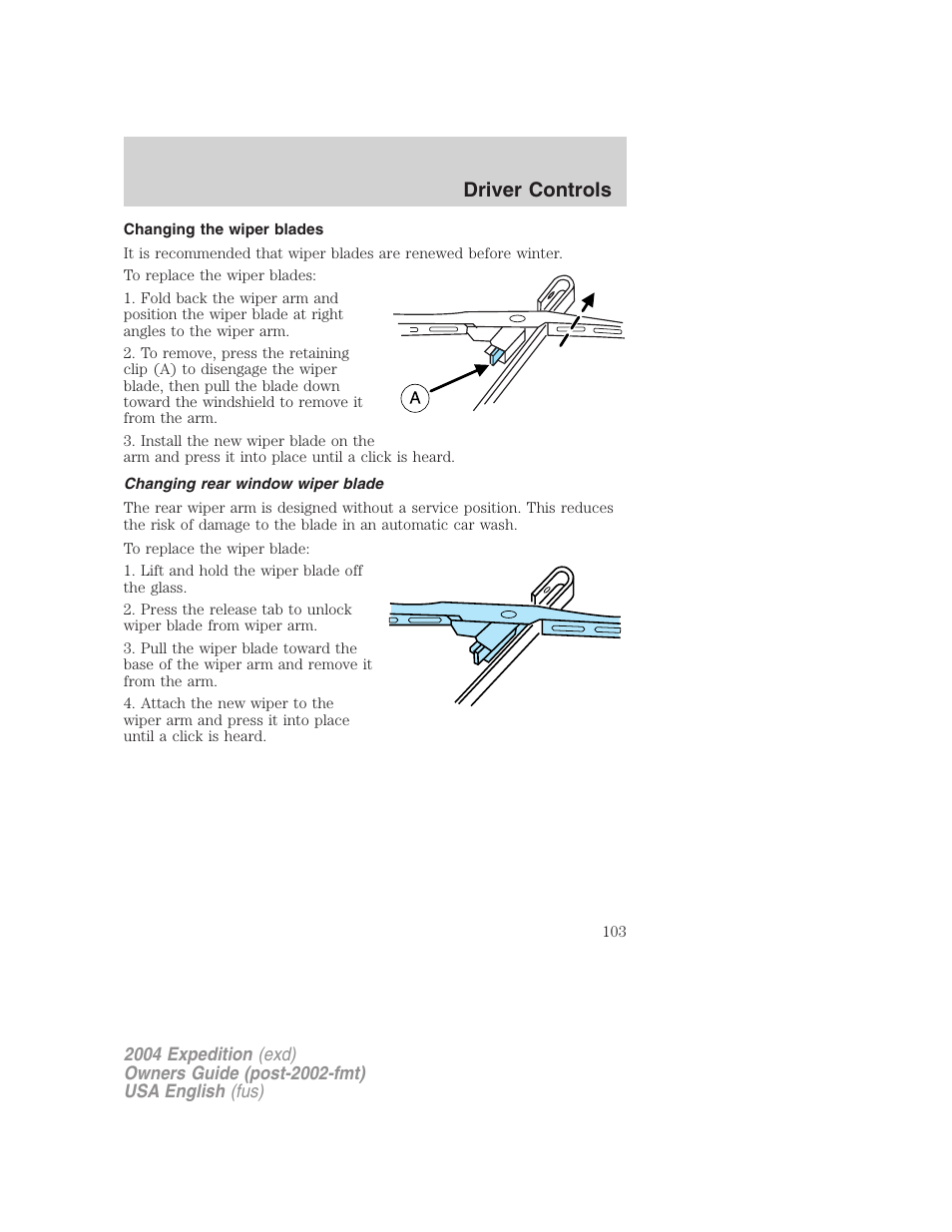 Driver controls | FORD 2004 Expedition v.3 User Manual | Page 103 / 360