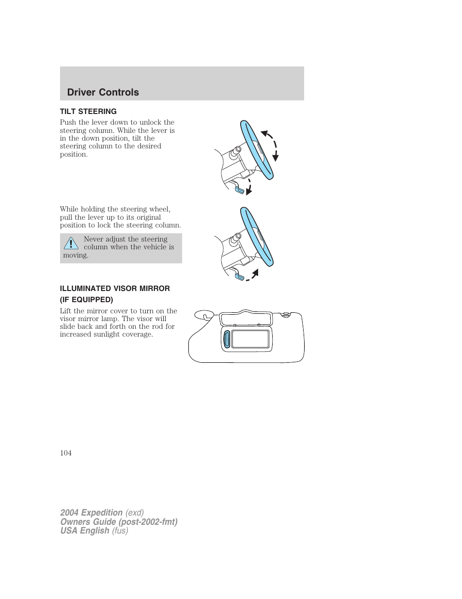 Driver controls | FORD 2004 Expedition v.3 User Manual | Page 104 / 360