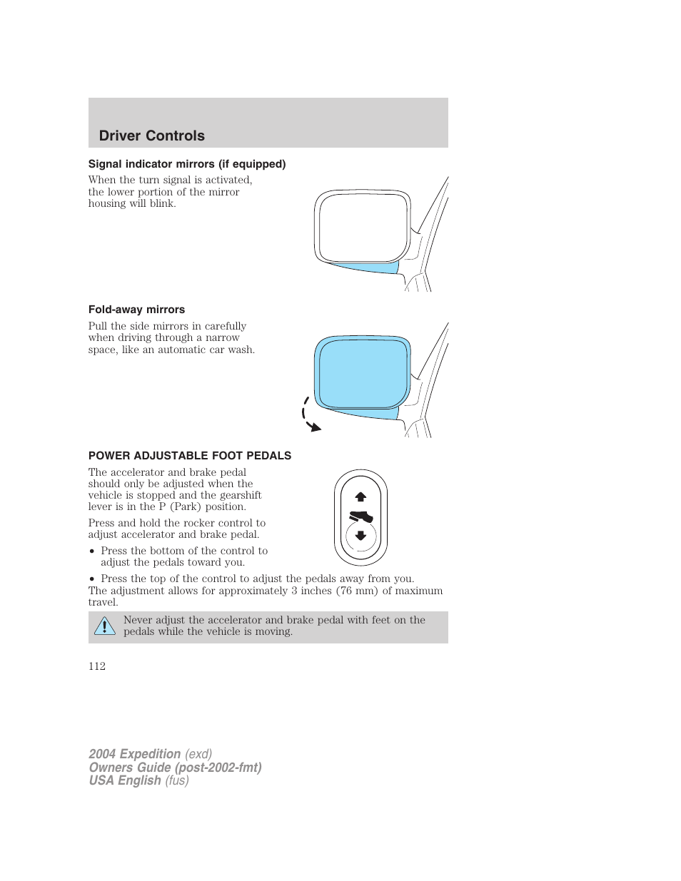 Driver controls | FORD 2004 Expedition v.3 User Manual | Page 112 / 360