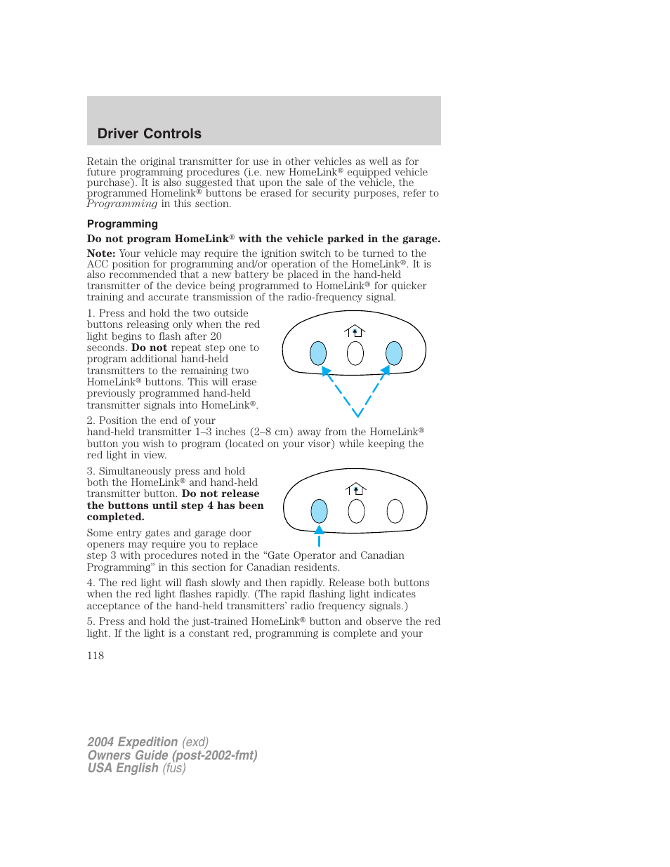 Driver controls | FORD 2004 Expedition v.3 User Manual | Page 118 / 360