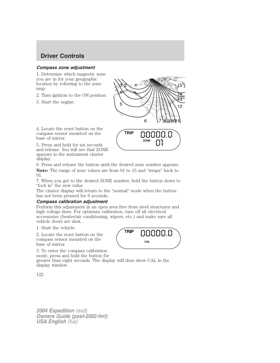 Driver controls | FORD 2004 Expedition v.3 User Manual | Page 122 / 360