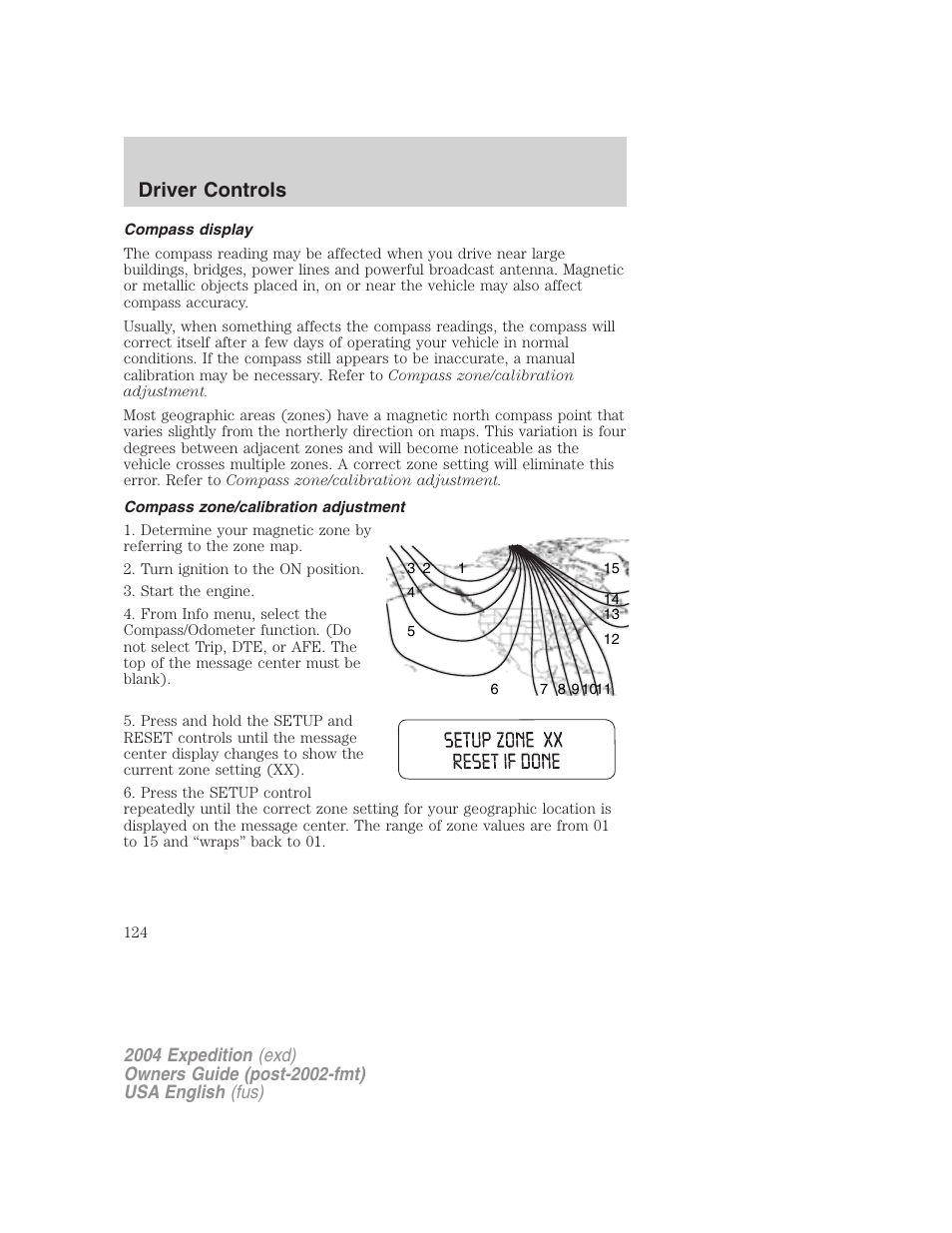 Driver controls | FORD 2004 Expedition v.3 User Manual | Page 124 / 360