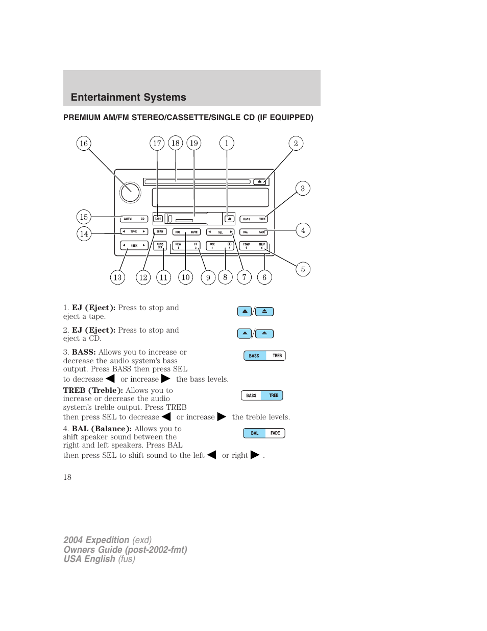 Entertainment systems | FORD 2004 Expedition v.3 User Manual | Page 18 / 360