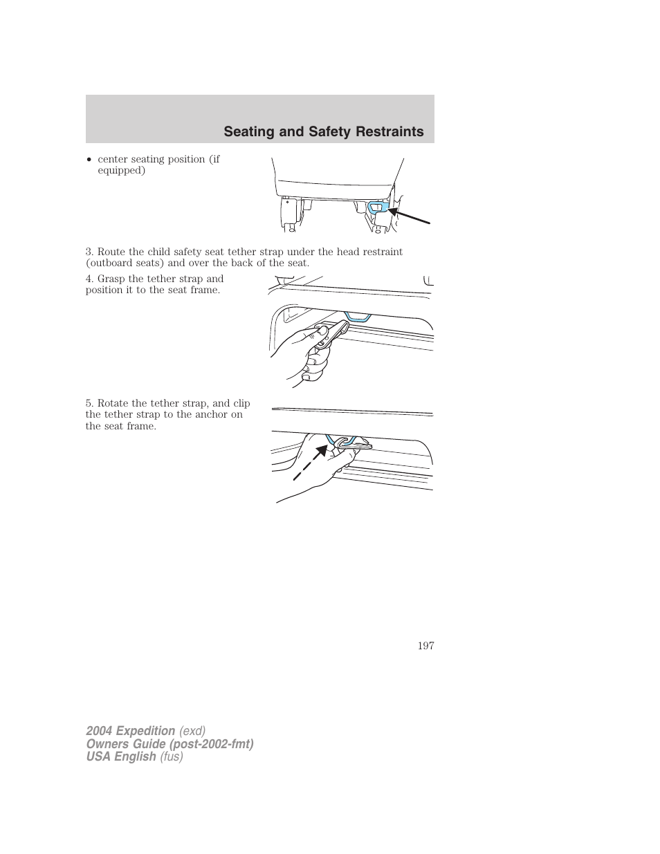 Seating and safety restraints | FORD 2004 Expedition v.3 User Manual | Page 197 / 360