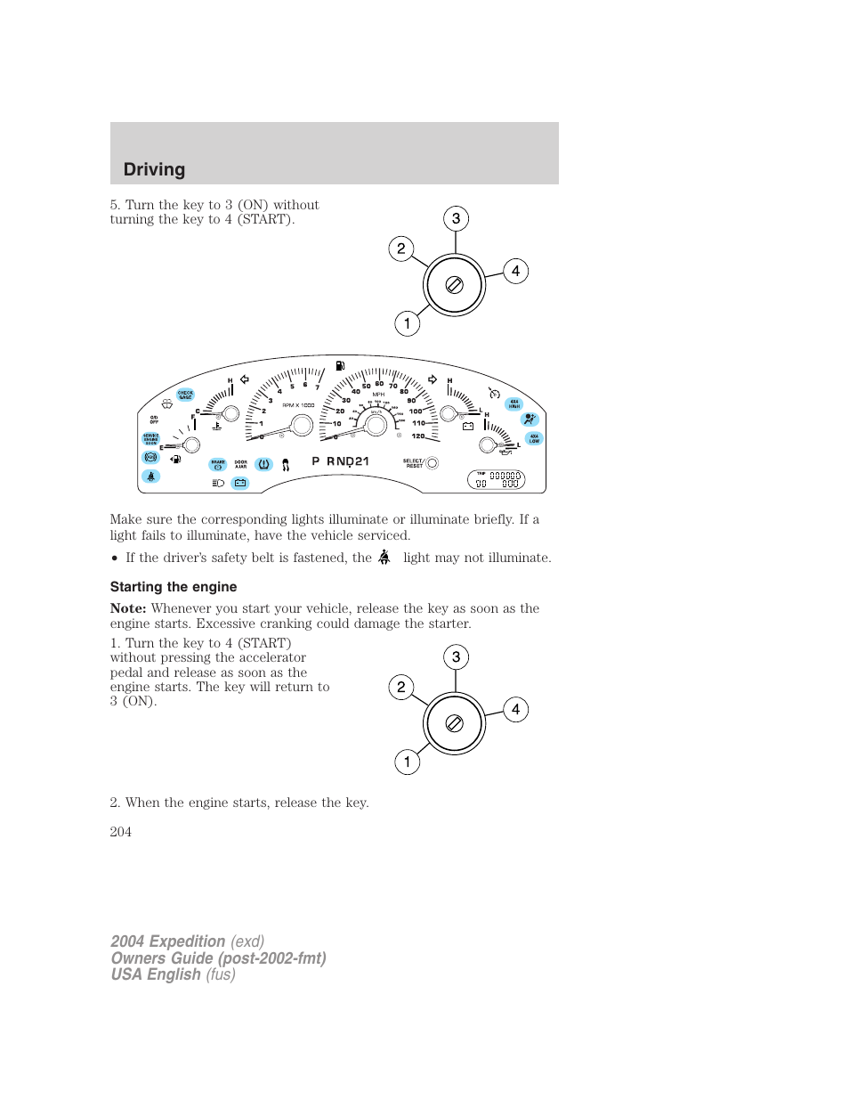 Driving | FORD 2004 Expedition v.3 User Manual | Page 204 / 360