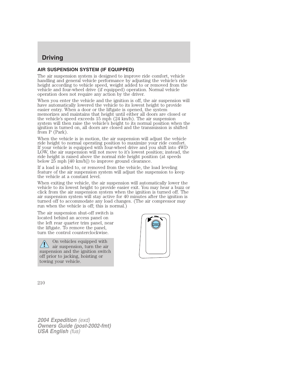 Driving | FORD 2004 Expedition v.3 User Manual | Page 210 / 360