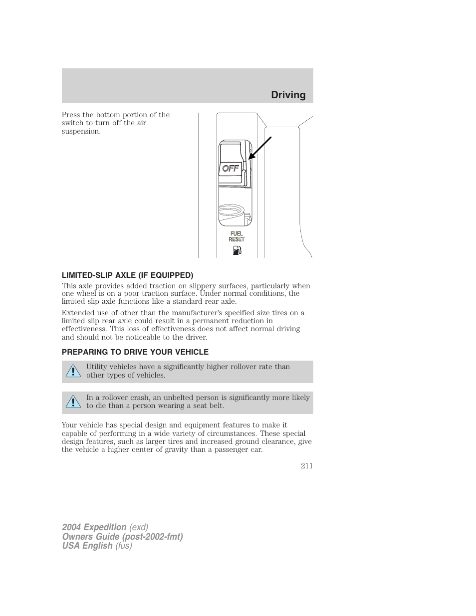 Driving | FORD 2004 Expedition v.3 User Manual | Page 211 / 360