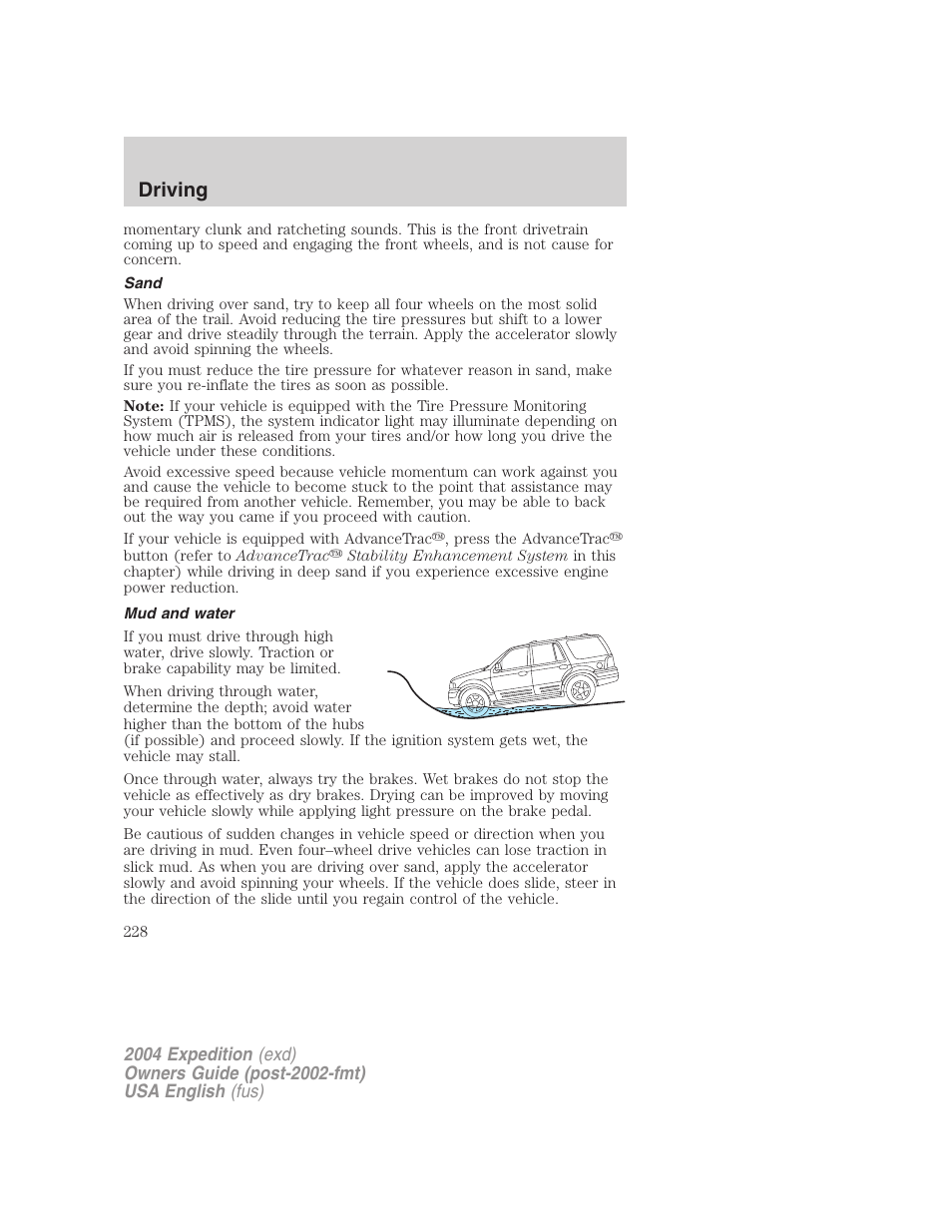 Driving | FORD 2004 Expedition v.3 User Manual | Page 228 / 360