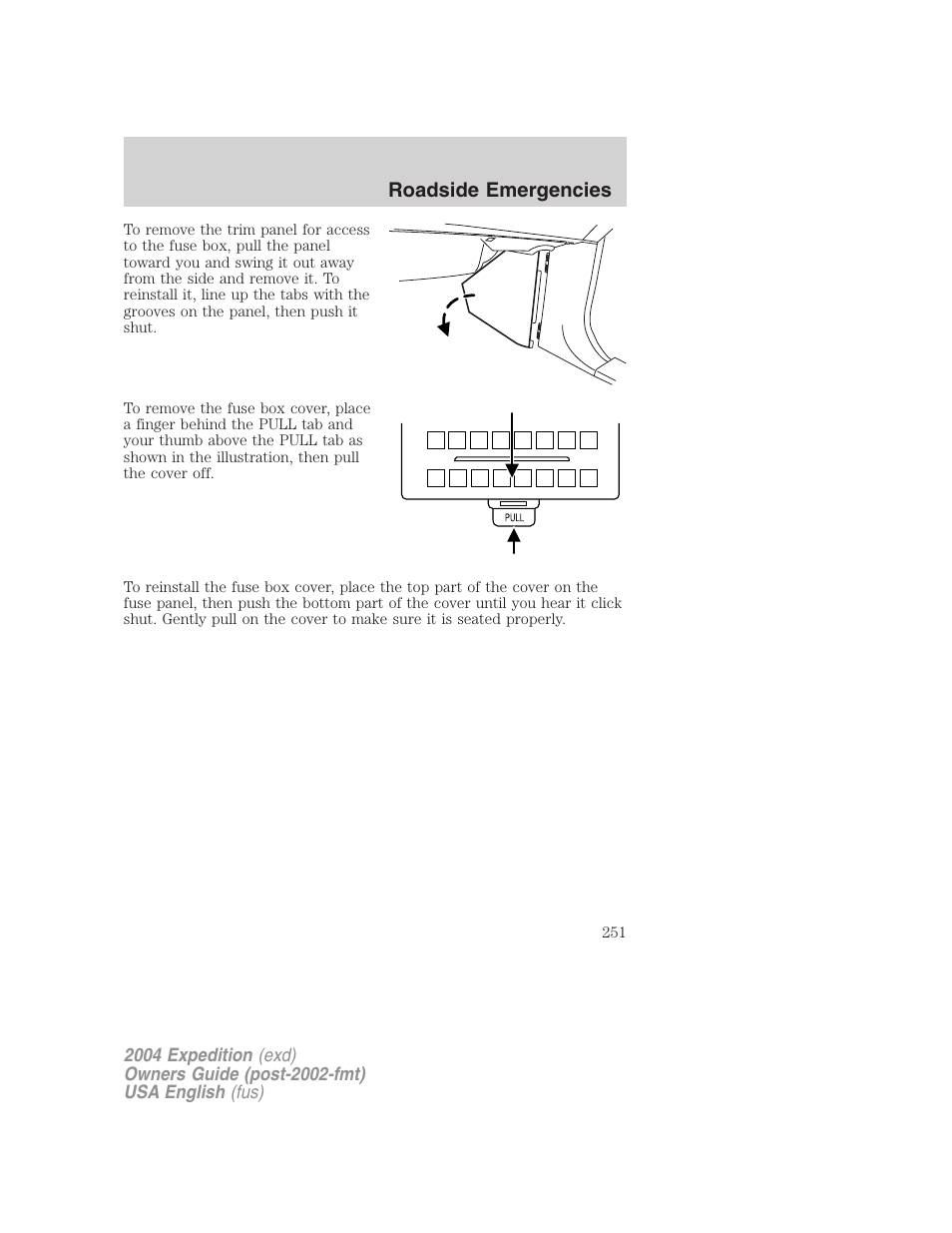 Roadside emergencies | FORD 2004 Expedition v.3 User Manual | Page 251 / 360