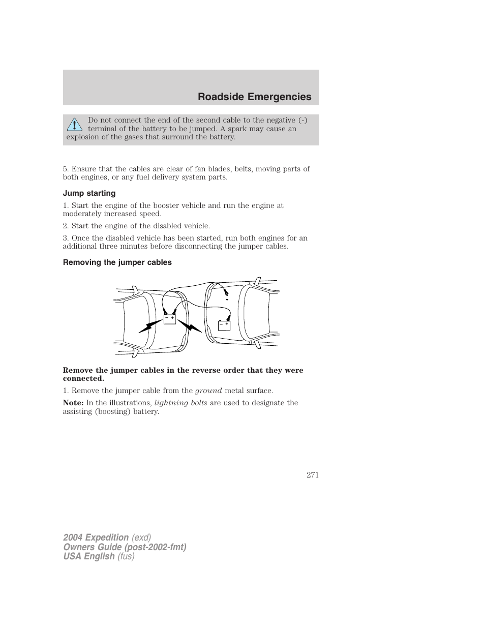 Roadside emergencies | FORD 2004 Expedition v.3 User Manual | Page 271 / 360