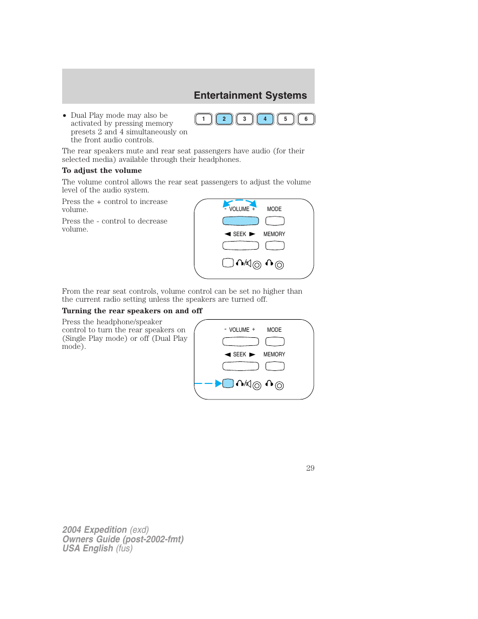 Entertainment systems | FORD 2004 Expedition v.3 User Manual | Page 29 / 360