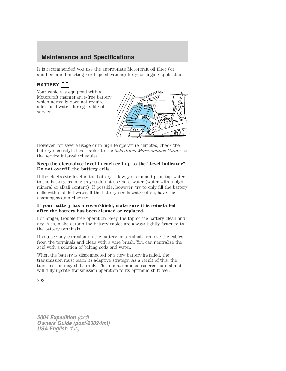 Maintenance and specifications | FORD 2004 Expedition v.3 User Manual | Page 298 / 360