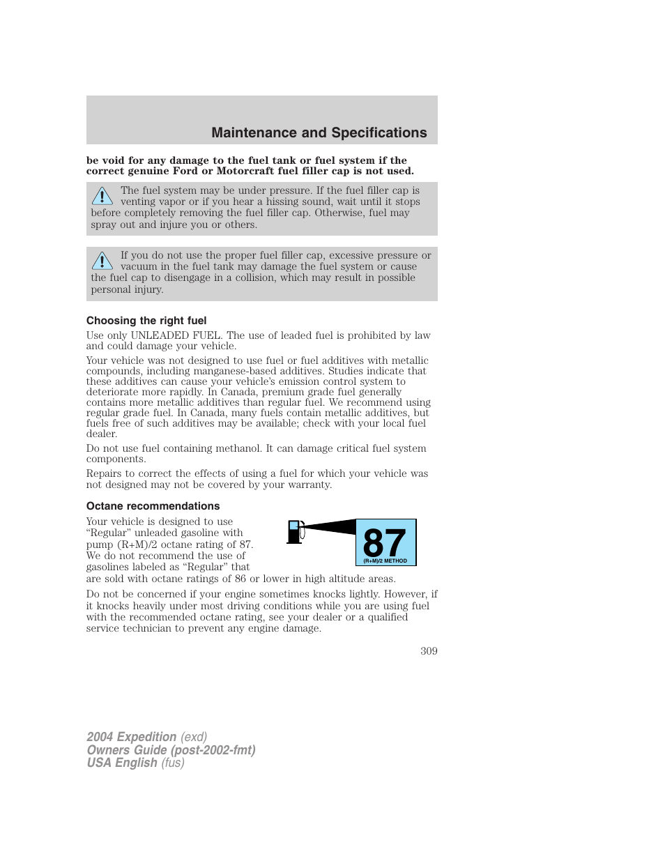 FORD 2004 Expedition v.3 User Manual | Page 309 / 360
